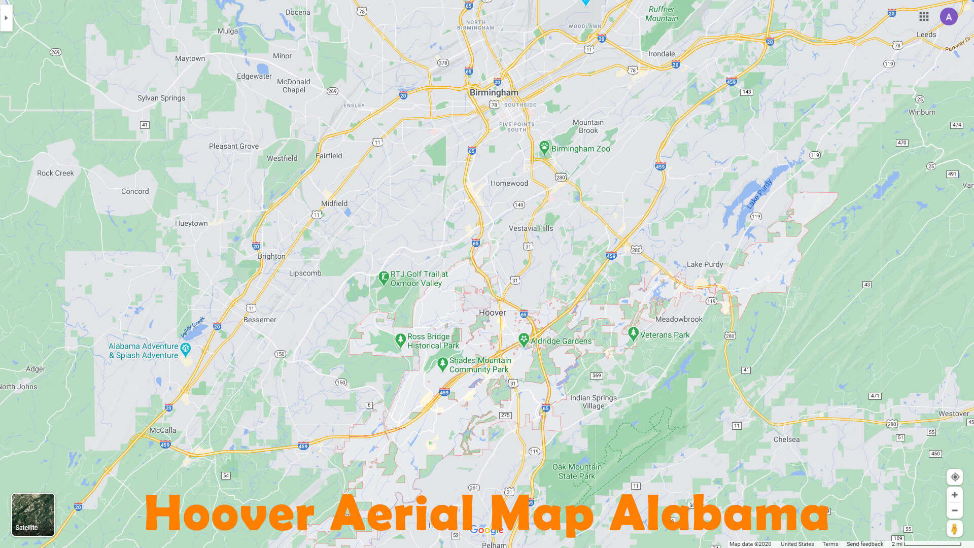 Hoover Aerial Map Alabama
